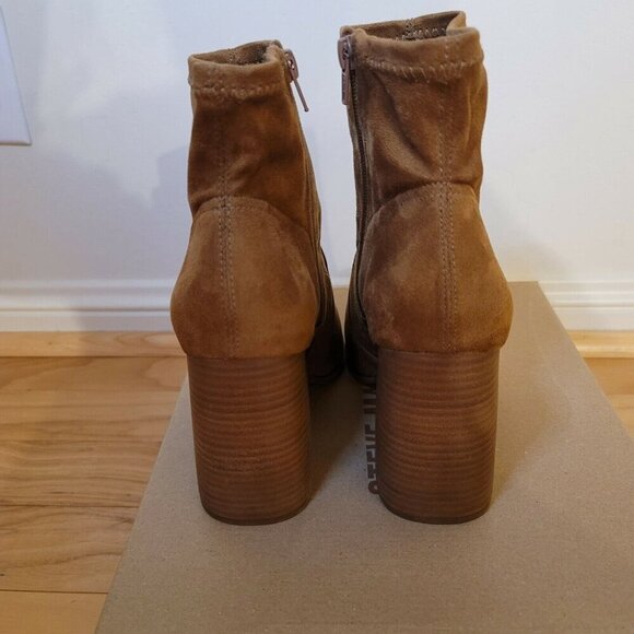 Steve Madden Ankle Boots Chestnut Brown Chunky Heel Touchdown Stock Size 10 - Picture 6 of 11